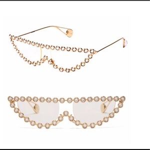 Brand new Gold, Pearl-Clear White “Gucci” Special Edition Sunglasses